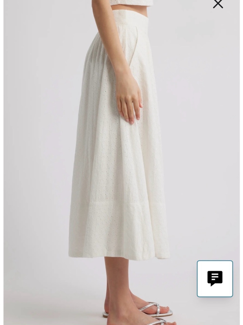 NWT PAIGE Ojai Cream Eyelet A-Line Maxi Skirt Sz 2 - Picture 3 of 11